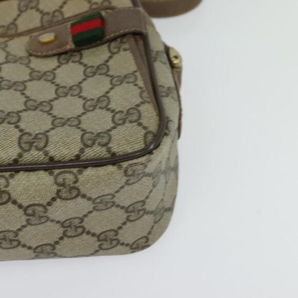 GUCCI GG Supreme Web Sherry Line Bag Pvc Beige Gold 904 02 049 - Picture 11 of 16